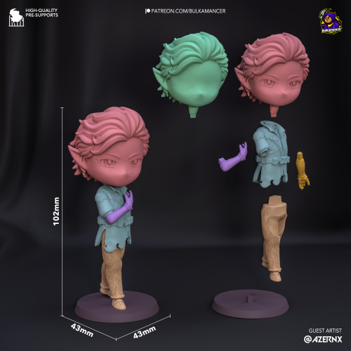 Фигурка Chibi Origin Characters (Complete Set of 6) | Baldur's Gate 3 | 100mm