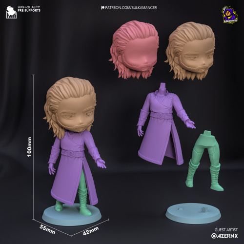 Фигурка Chibi Origin Characters (Complete Set of 6) | Baldur's Gate 3 | 100mm