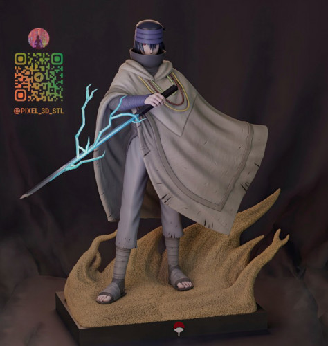 Фигурка Саске Учиха в плаще с мечом из Naruto — 3D-печать Montara