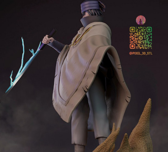 Фигурка Саске Учиха в плаще с мечом из Naruto, изображение 2