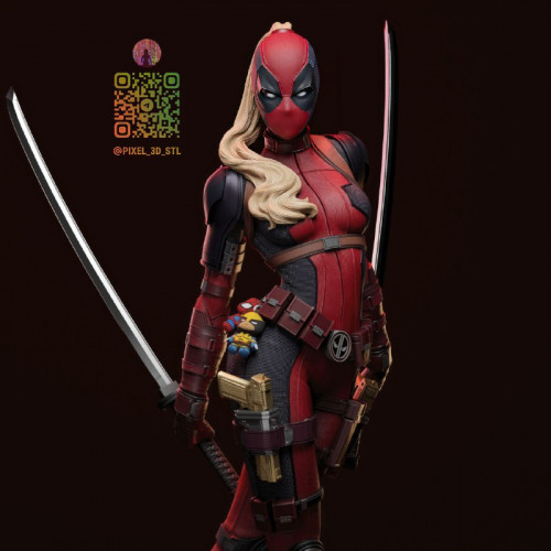 Фигурка Леди Дэдпул с двумя катанами из Marvel, изображение 3