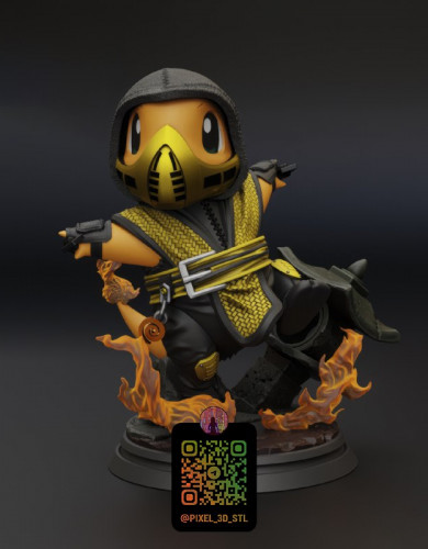 Фигурка Чармандер в образе Скорпиона из Mortal Kombat