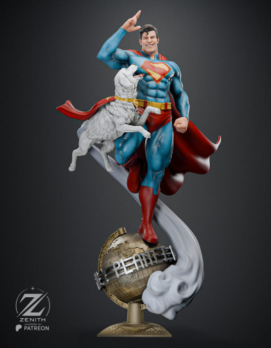 Фигурка Супермена и Крипто в классическом образе из комиксов DC